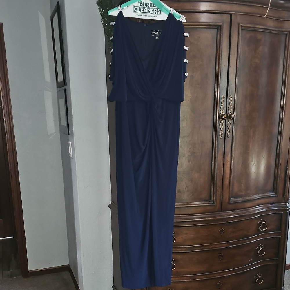 Alex Evenings Navy Blue Maxi Dress